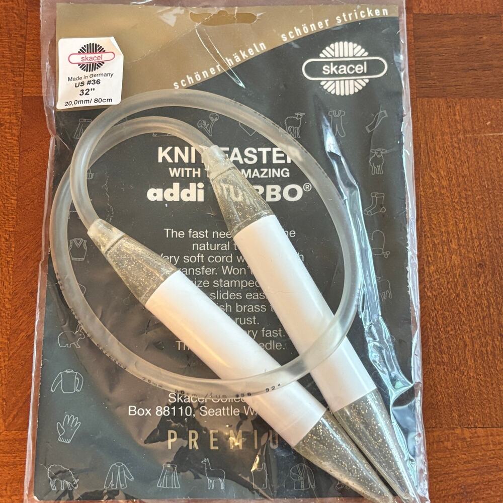 addi Turbo Circular Brass Knitting Needles 32 inch 80cm US #36 (20.0mm) Skacel